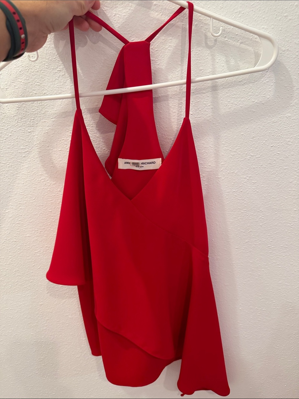 Amanda Uprichard Vibrant Red Asymmetrical Top Orig $238